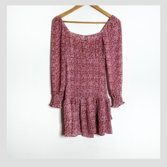 Princess Polly Carrillo Dress Shirred Waist Sheer Long Sleeves Ruffle Skirt Sz 4 - Picture 4 of 16